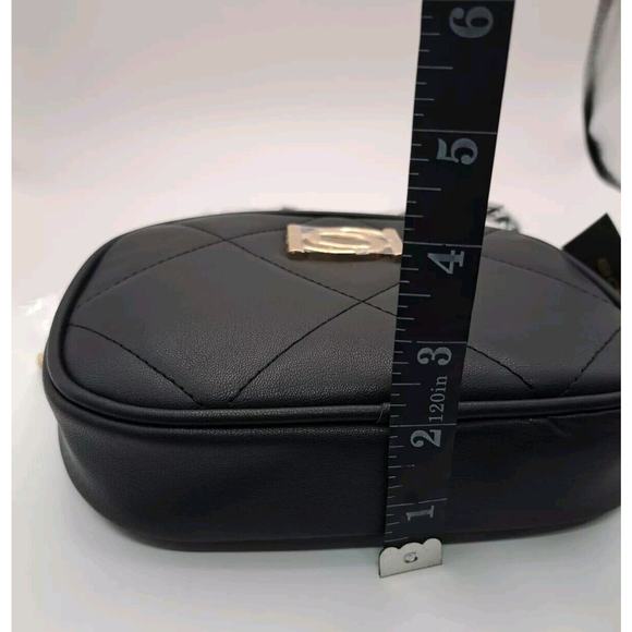 Bebe Women's Black And Gold Chain Strap Top Zip Gio Square Crossbody Bag - Picture 7 of 7
